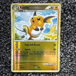 Pokemon TCG Raichu Undaunted 33/90 Reverse Holo Uncommon LP - Image 1