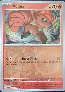 Pokemon - Vulpix 037/165 - Scarlet & Violet 151 - Reverse Holo - Near Mint - Image 1