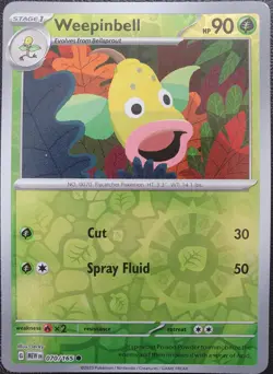 Pokemon TCG Weepinbell 070/165 151 Reverse Holo Near Mint - Image 1