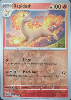 Pokemon - Rapidash 078/165 - Scarlet & Violet 151 - Reverse Holo - Near Mint - Image 1