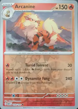 Pokemon - Arcanine 059/165 - Scarlet & Violet 151 - Reverse Holo - Near Mint - Image 1