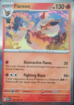 Pokemon - Flareon 136/165 - Scarlet & Violet 151 - Holo Rare - Near Mint - Image 1