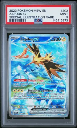 2023 POKEMON MEW EN-151 SPECIAL ILLUSTRATION RARE #202 ZAPDOS EX PSA 9 - Image 1