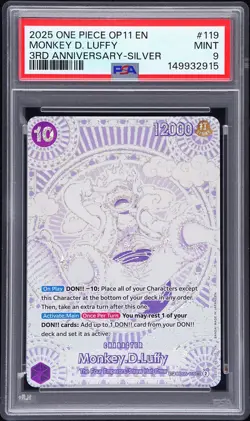 2025 ONE PIECE OP11-A FIST OF DIVINE SPEED #119 MONKEY D. LUFFY PSA 9 - Image 1
