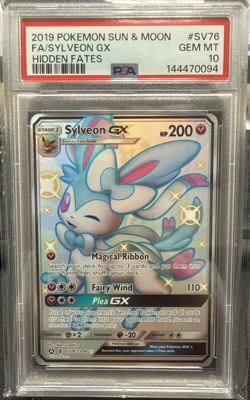 2019 POKEMON SUN & MOON HIDDEN FATES #SV76 FULL ART/SYLVEON GX PSA 10 - Image 1