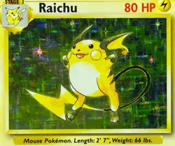1999 Pokemon Raichu 14/102 Base Set Holo Rare WOTC Vintage - Image 3