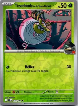 Carte Pokemon Tissenboule de la Team Rocket 019/182 Reverse 2025 - Image 1