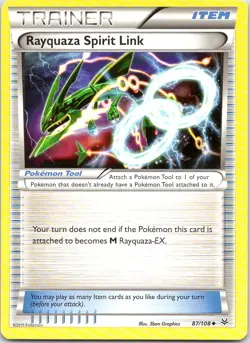 RAYQUAZA SPIRIT LINK 87/108 UNCOMMON ROARING SKIES POKEMON LP - Image 1