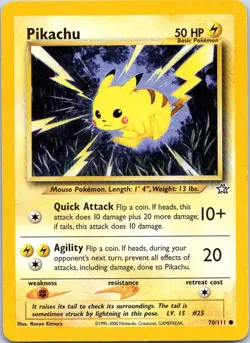 PIKACHU 70/111 COMMON NEO GENESIS POKEMON MP - Image 1