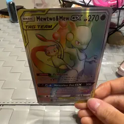 Pokemon Mewtwo & Mew GX TAG TEAM Secret Rare Full Art 242/236 SM-Unified Minds … - Image 1
