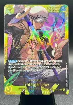 Trafalgar Law OP10-119 SEC Secret Rare Holo One Piece Card Game NM/M - Image 1
