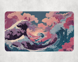 Japanese Playmat | Japanese Great Wave Themed Playmat | Unofficial MTG Playmat - Image 1