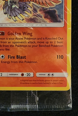 2017 Pokemon Sun & Moon Black Star Promo Sealed Shining Ho-Oh #SM70 EX-NM - Image 4