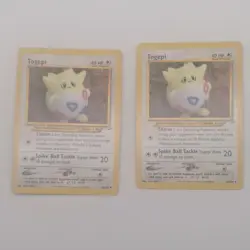 Pokemon TCG Neo Destiny Togepi 56/105 Card Lot of 2 2000 English - Image 1