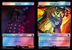 Dalek // Treasure (0062) Double-Sided Token - Surge Foil, Commander: Universes B - Image 1