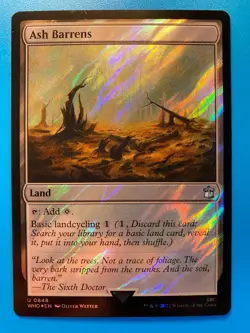 MTG 1x SURGE FOIL Ash Barrens # 848 Universes Beyond: Doctor Who Magic the x1 NM - Image 1