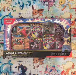 Pokemon TCG Mega Lucario EX Figure Collection Box Promo Booster English Sealed - Image 1