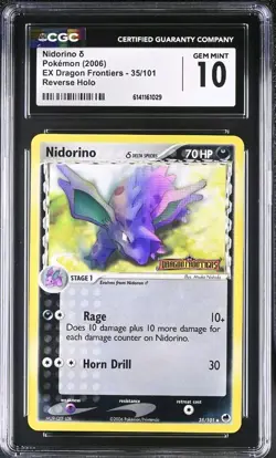 Pokemon Nidorino 35/101 Reverse Holo EX Dragon Frontiers CGC 10 (No Print Line) - Image 1