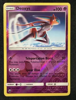 Pokemon TCG Deoxys 69/168 Sun & Moon Celestial Storm Reverse Holo Rare + Regular - Image 5
