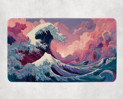 Japanese Playmat | Japanese Great Wave Themed Playmat | Unofficial MTG Playmat - Image 1