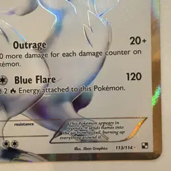 Pokemon Reshiram Full Art 113/114 Black & White Holo - Image 5