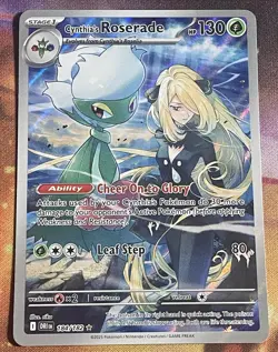Pokemon TCG 2025 Destined Rivals Cynthia's Roserade Illustration Rare 184/182 - Image 1