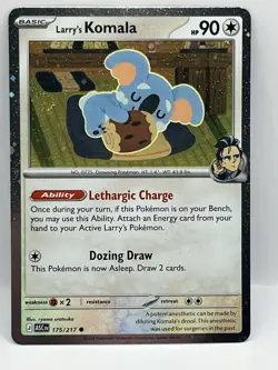 Pokemon 175/217 Larry's Komala Promo Sleeping Fart Swirl Cosmo Ascending Heroes - Image 1