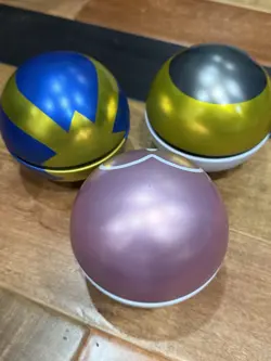 Rare Pokemon Love ball Pink Heart Pokeball Poke Ball Tin J21 Empty Set Of 3 - Image 4