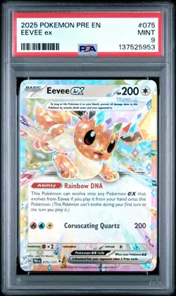 2025 POKEMON PRE EN-PRISMATIC EVOLUTIONS #075 EEVEE EX PSA 9 - Image 1
