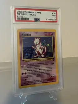 2000 Pokemon Base Set 2 #010 Mewtwo PSA NM 7 - Image 1