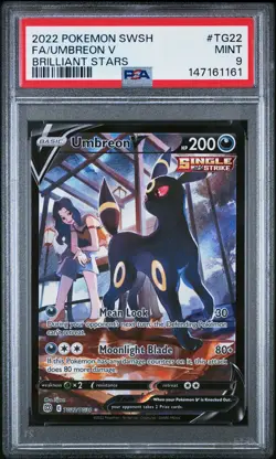 2022 POKEMON SWORD & SHIELD BRILLIANT STARS #TG22 FULL ART/UMBREON V PSA 9 - Image 1