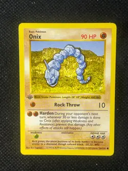 Pokemon Card: 1st Edition ONIX Base Common (NM-MINT) - Image 1