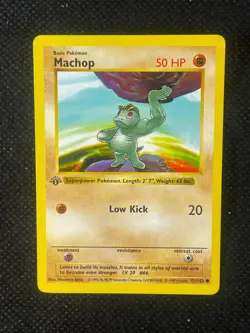Pokemon Card: 1st Edition MACHOP Base Common (NM-MINT) - Image 1