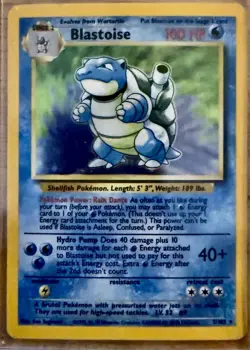 Blastoise Base Set Holo Rare 100 HP Pokemon Card 2/102 Wizards English - Image 1