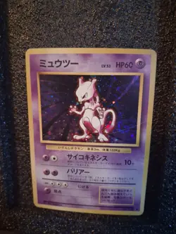 1996 POKEMON TCG Mewtwo #150 Base Set Holo Japanese Card Vintage LP - Image 3