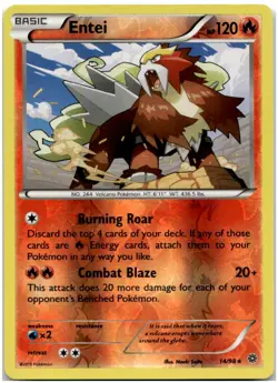 Entei (14) 14/98 Reverse Holo XY - Ancient Origins Pokemon Card NM - Image 1
