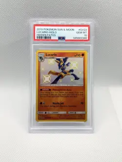 2019 Pokemon Hidden Fates Shiny Vault Lucario SV22/SV94 Holo PSA 10 - Image 1