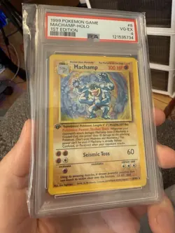 1999 Pokemon Machamp-Holo 1st Edition #8 PSA 4 - Image 1