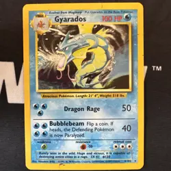 Pokemon TCG Gyarados Base Set 6/102 Holo Unlimited Holo Rare HP Damaged - Image 1