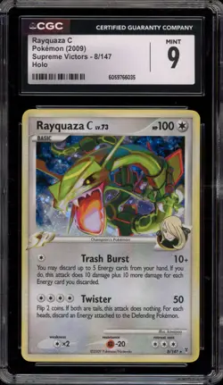 Pokemon Rayquaza C Supreme Victors Holo Rare #8 CGC 9 Mint - Image 1