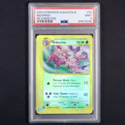 Pokemon Nidorino 55/147 Aquapolis Reverse Holo PSA 9 Mint 2003 - Image 1