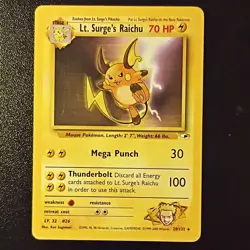Pokemon TCG Lt. Surge's Raichu Gym Heroes 28/132 Unlimited Rare - Image 1