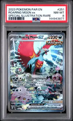 Roaring Moon EX 251/182 Special Illustration Rare Pokemon PSA 8 *877 - Image 1
