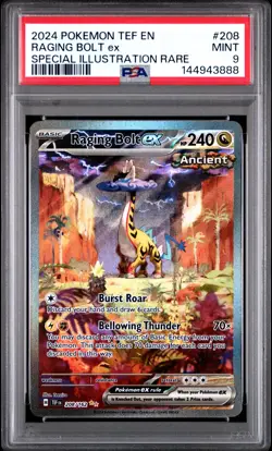 Raging Bolt EX 208/162 Special Illustration Rare Pokemon PSA 9 *888 - Image 1
