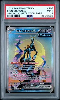 Iron Crown EX 206/162 Special Illustration Rare Pokemon PSA 9 *336 - Image 1