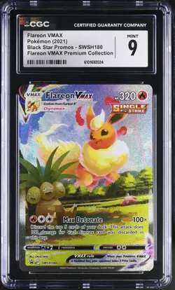 Flareon Vmax SWSH180 Premium Collection Pokemon CGC 9 Mint *024 - Image 1