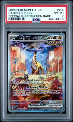 Raging Bolt EX 208/162 Special Illustration Rare Pokemon PSA 8 *788 - Image 1