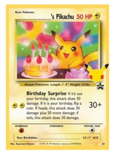 Pokemon - Birthday Pikachu Celebrations CEL WP 24 - NM EN - PKM TCG - Image 1