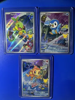 3 First Partner Starter Promo Set Holo – Pokemon Turtwig Chimchar Piplup – NM/M - Image 5