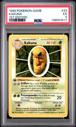 1999 POKEMON GAME 33 KAKUNA 1ST EDITION - Image 1